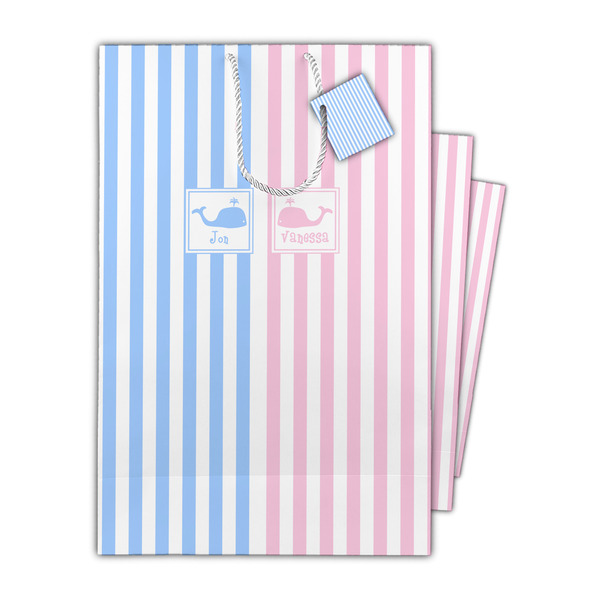 Striped w/ Whales Gift Bags - Parent/Main