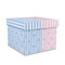 Striped w/ Whales Gift Boxes with Lid - Canvas Wrapped - Medium - Front/Main