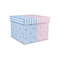 Striped w/ Whales Gift Boxes with Lid - Canvas Wrapped - Small - Front/Main