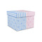 Striped w/ Whales Gift Box with Lid - Canvas Wrapped - Small (Personalized)