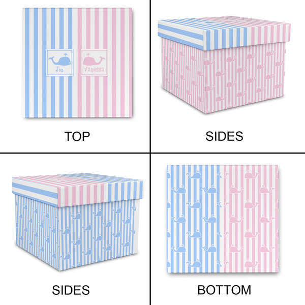 Striped w/ Whales Gift Boxes with Lid - Canvas Wrapped - XX-Large - Approval