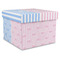 Striped w/ Whales Gift Boxes with Lid - Canvas Wrapped - XX-Large - Front/Main