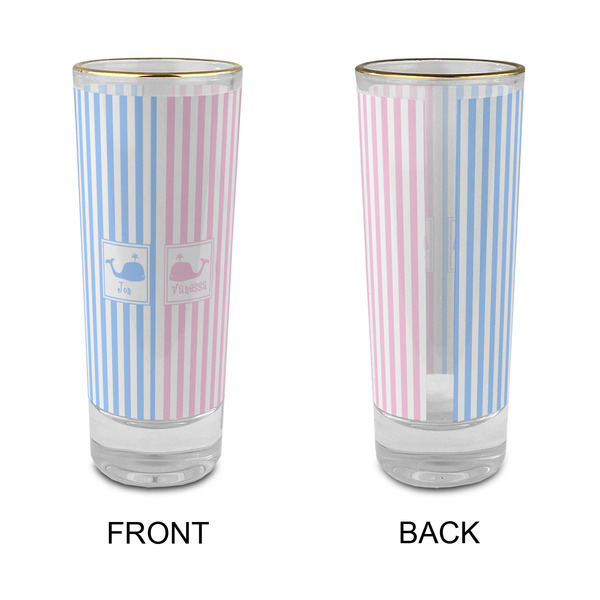 Striped w/ Whales Glass Shot Glass - 2 oz - Single - APPROVAL