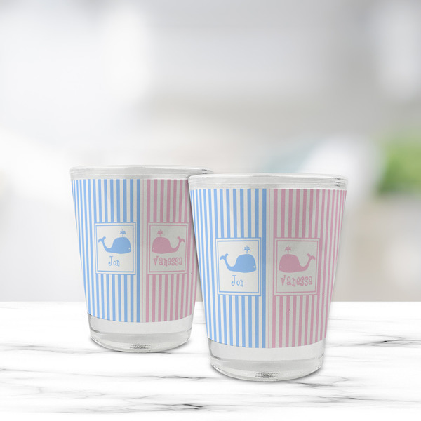 Striped w/ Whales Glass Shot Glass - Standard - LIFESTYLE