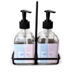 Striped w/ Whales Glass Soap & Lotion Bottles (Personalized)