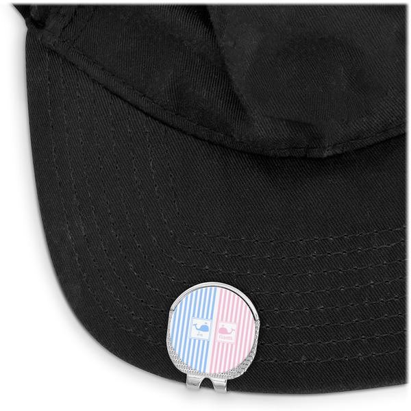 Striped w/ Whales Golf Ball Marker Hat Clip - Main