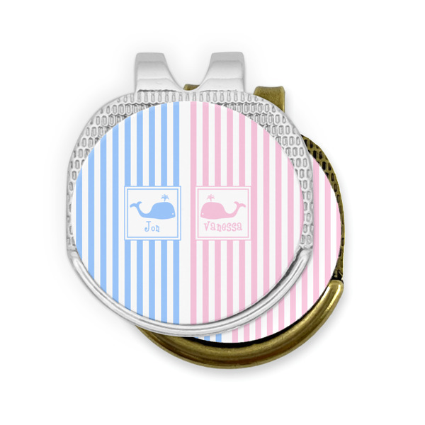 Striped w/ Whales Golf Ball Marker Hat Clip - PARENT/MAIN