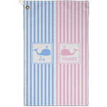 Striped w/ Whales Golf Towel - Poly-Cotton Blend - Small w/ Multiple Names