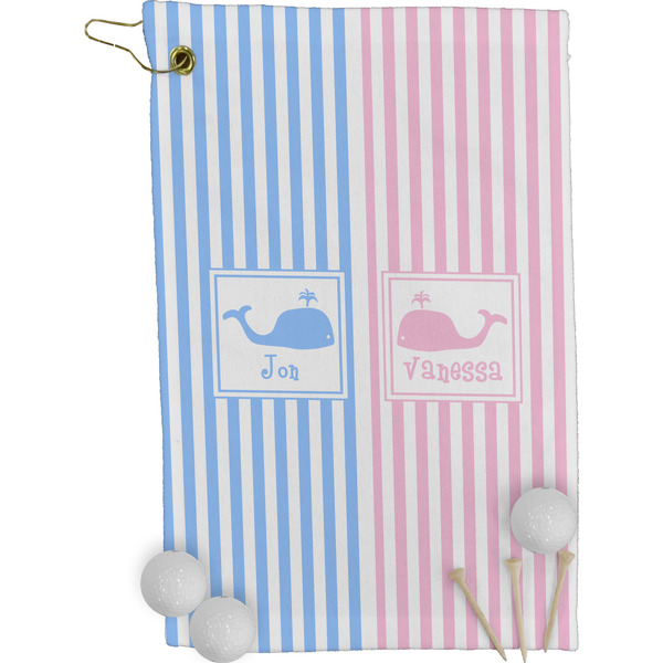 Striped w/ Whales Golf Towel (Personalized)