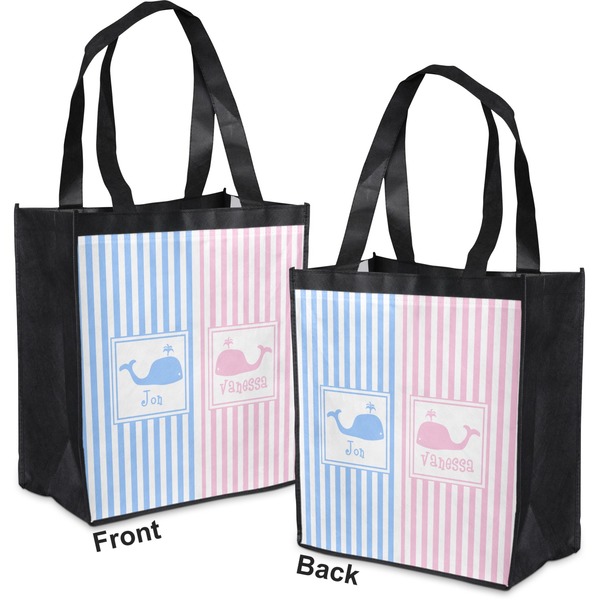 Striped w/ Whales Grocery Bag - Apvl
