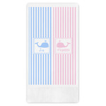 Striped w/ Whales Guest Towels - Full Color (Personalized)