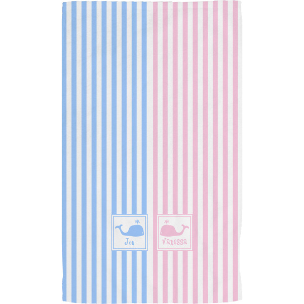 Striped w/ Whales Hand Towel (Personalized) Full