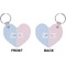 Striped w/ Whales Heart Keychain (Front + Back)