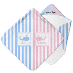 Striped w/ Whales Hooded Baby Towel (Personalized)