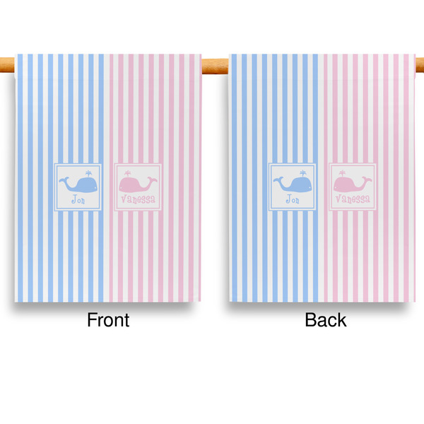 Striped w/ Whales House Flags - Double Sided - APPROVAL