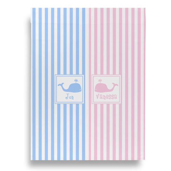 Striped w/ Whales House Flags - Double Sided - FRONT