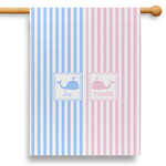 Striped w/ Whales 28" House Flag - Single Sided (Personalized)