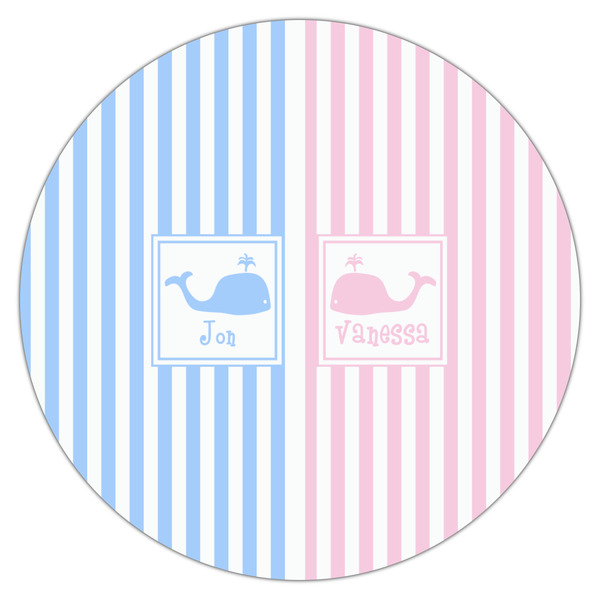 Striped w/ Whales Icing Circle - Large - Single
