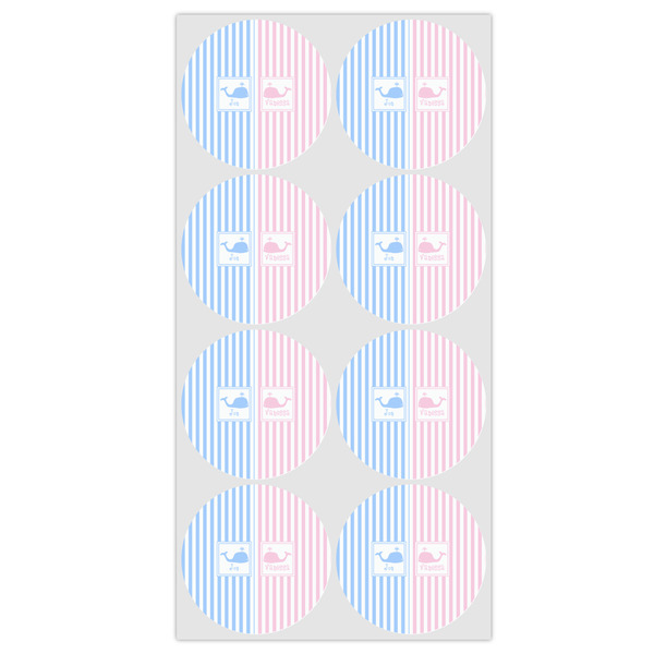 Striped w/ Whales Icing Circle - Medium - Set of 8