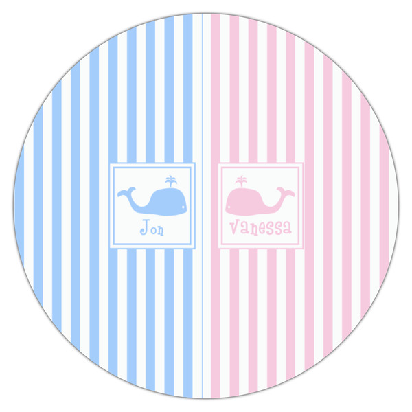 Striped w/ Whales Icing Circle - Small - Single