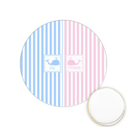 Striped w/ Whales Printed Cookie Topper - 1.25" (Personalized)
