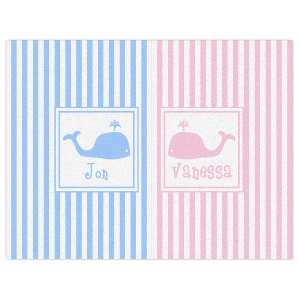 Striped w/ Whales Indoor / Outdoor Rug - 6'x8' - Front Flat