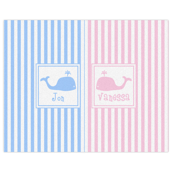 Striped w/ Whales Indoor / Outdoor Rug - 8'x10' - Front Flat