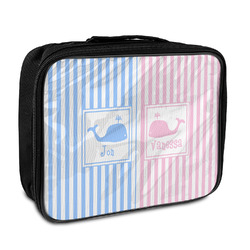 Striped w/ Whales Insulated Lunch Bag (Personalized)