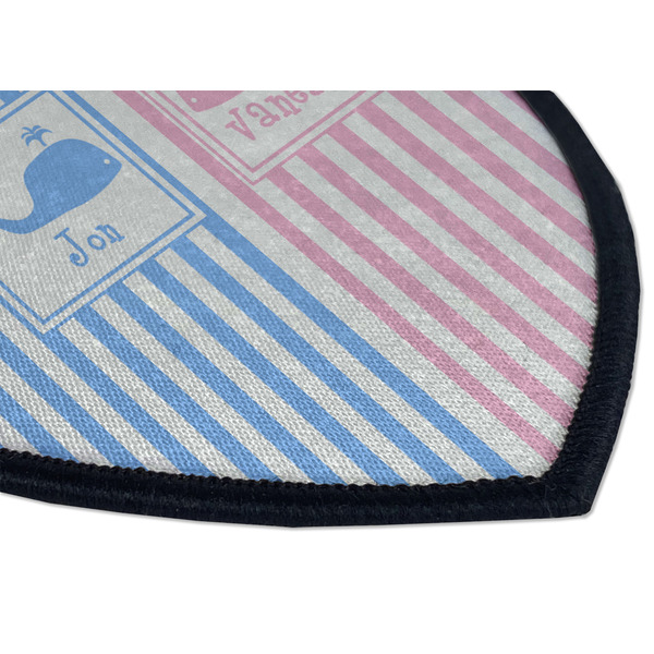 Striped w/ Whales Iron on Shield 3 Detail