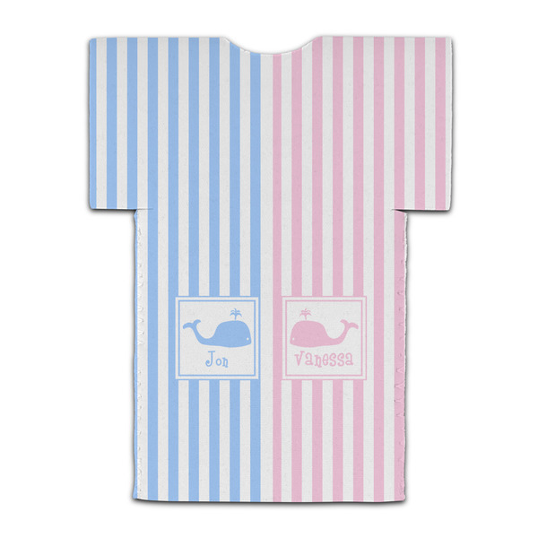 Striped w/ Whales Jersey Bottle Cooler - BACK (flat)