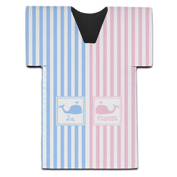 Striped w/ Whales Jersey Bottle Cooler (Personalized)