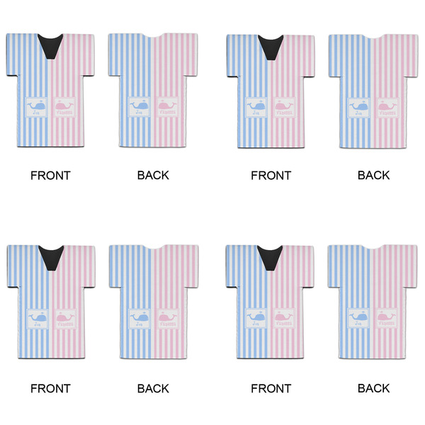 Striped w/ Whales Jersey Bottle Cooler - Set of 4 - APPROVAL