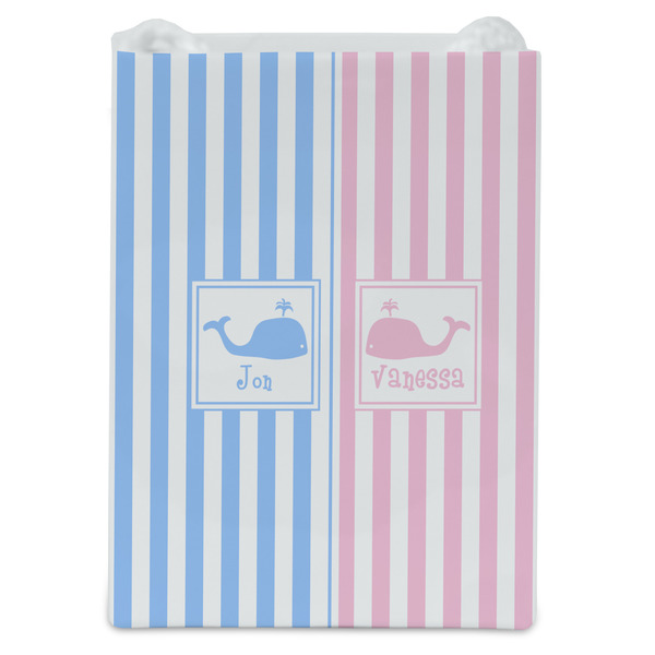 Striped w/ Whales Jewelry Gift Bag - Gloss - Front