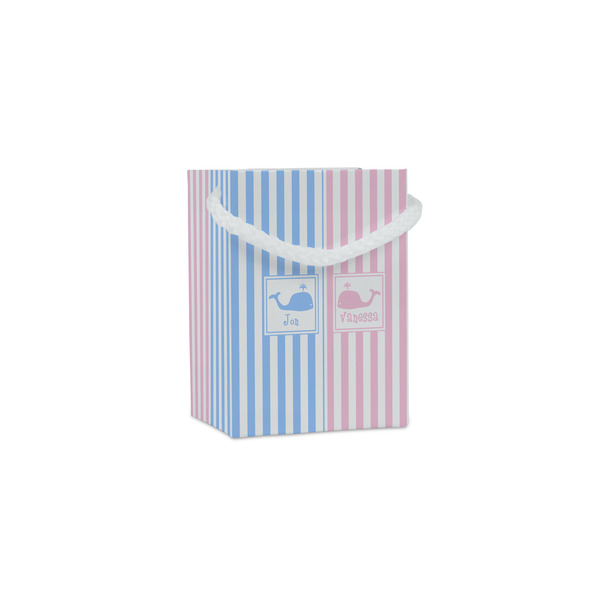 Custom Striped w/ Whales Jewelry Gift Bags (Personalized)