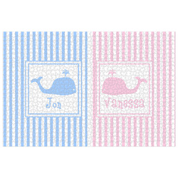 Striped w/ Whales 1014 pc Jigsaw Puzzle (Personalized)