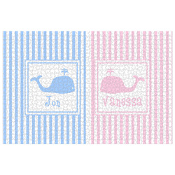 Striped w/ Whales Jigsaw Puzzle - 1000-piece (Personalized)