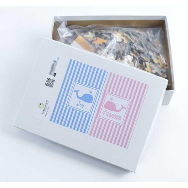 Striped w/ Whales Jigsaw Puzzle 252 Piece - Box