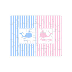 Striped w/ Whales Jigsaw Puzzles (Personalized)