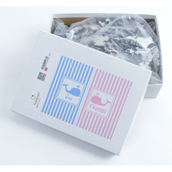 Striped w/ Whales Jigsaw Puzzle 500 Piece - Box