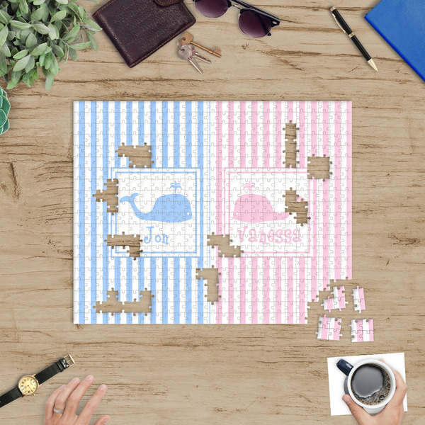 Striped w/ Whales Jigsaw Puzzle 500 Piece - In Context