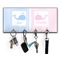 Striped w/ Whales Key Hanger w/ 4 Hooks w/ Multiple Names