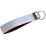 Striped w/ Whales Webbing Keychain Fob - Large (Personalized)
