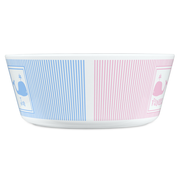 Striped w/ Whales Kids Bowls - FRONT