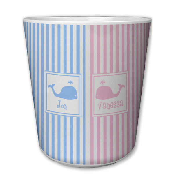 Custom Striped w/ Whales Plastic Tumbler 6oz (Personalized)