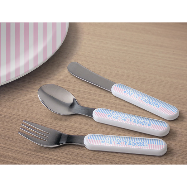 Striped w/ Whales Kids Flatware w/ Plate