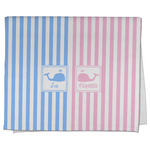 Striped w/ Whales Kitchen Towel - Poly Cotton w/ Multiple Names