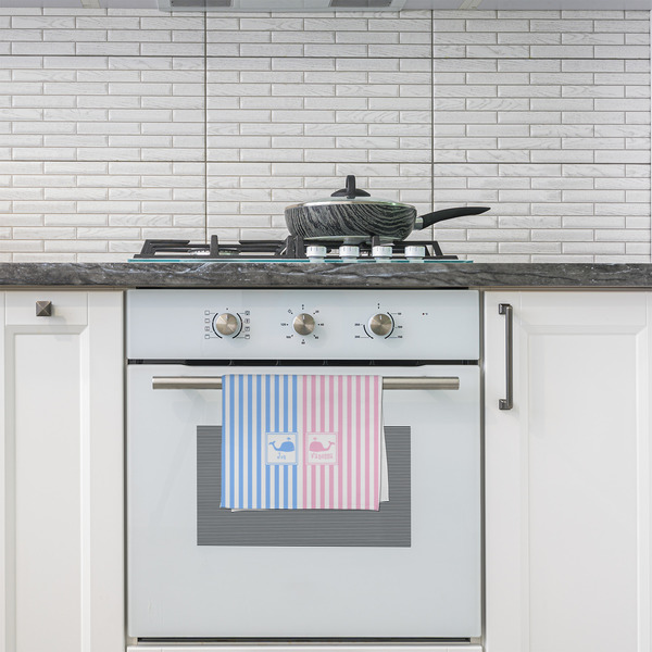 Striped w/ Whales Kitchen Towel - Poly Cotton - Lifestyle