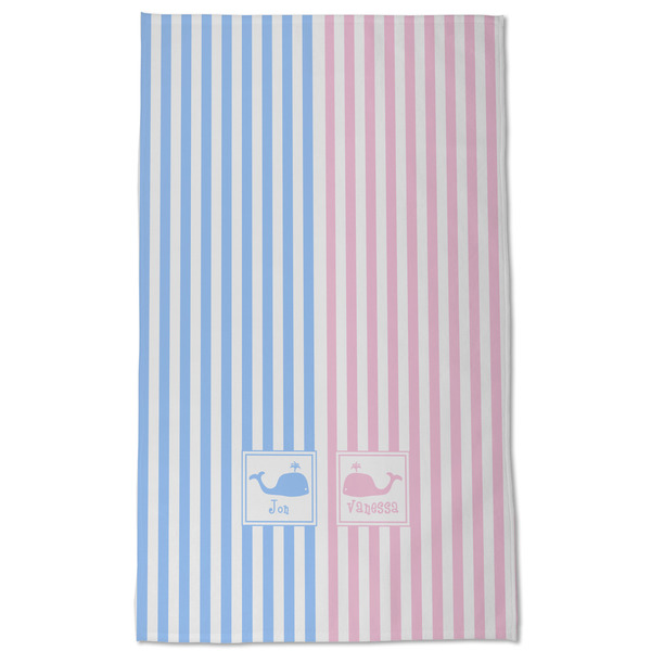 Striped w/ Whales Kitchen Towel - Poly Cotton - Full Front