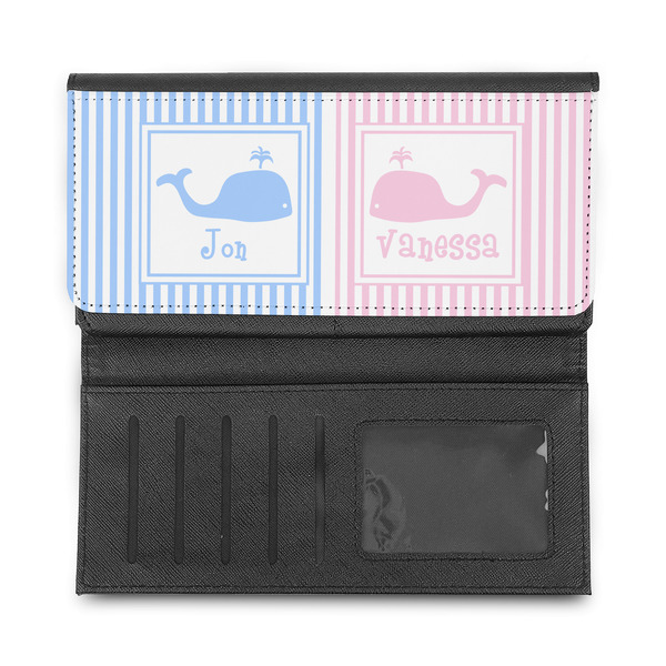 Striped w/ Whales Ladies Wallet - Half Way Open
