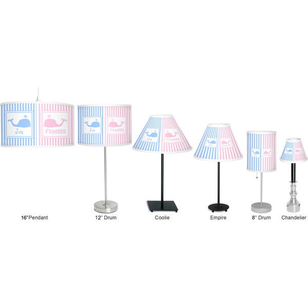 Striped w/ Whales Lamp Full View Size Comparison